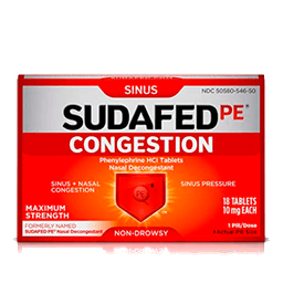 Sudafed - PE SINUS CONGESTION TABLETS 18 ct - Medicine