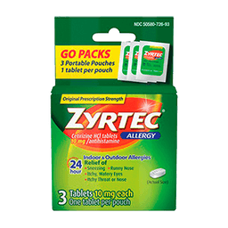 ALLERGY RELIEF CETIRIZINE TABLETS 3 ct image