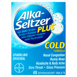 Alka-seltzer - PLUS COLD SPARKLING ORIGINAL TABLETS 4 ct - Medicine