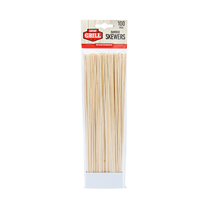 BAMBOO SKEWERS BBQ STICKS 12" 48/100CT