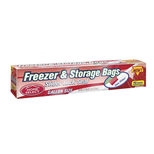 ZIPPER FREEZER & STORAGE BAGS GALLON 24/10 ct