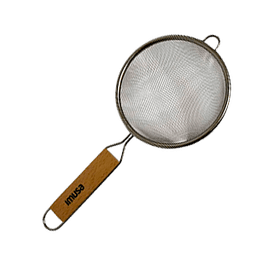 STAINLESS STEEL STRAINER W/WOOD HANDLE 6" image