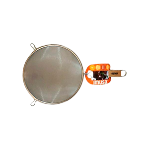 STAINLESS STEEL STRAINER W/WOOD HANDLE 8"