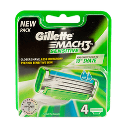 Gillette - MACH3 SENSITIVE REPLACEMENT BLADES 4 ct - Body Care