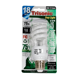 Trisonic - ENERGY LIGHTBULB 18W/75W (SMALL SIZE) DW-1518AA - Batteries/electrical