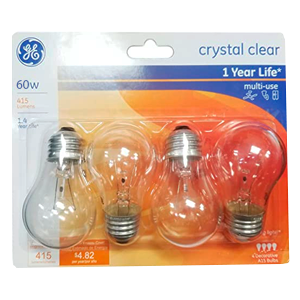 LIGHTBULBS 43W (60W) 6/2PK