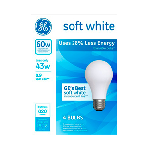 LIGHTBULBS SOFT WHITE 60W