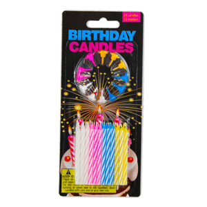 BIRTHDAY CANDLE WITH HOLDER 24/12 ct