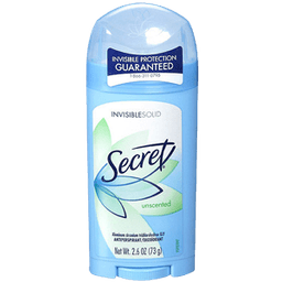 Secret - UNSCENTED INVISIBLE SOLID DEODERANT 2.6 oz - Deodorant