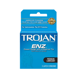 Trojan - LUBRICATED BLUE CONDOMS  3 ct - Medicine