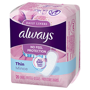 DAILY LINERS THIN REGULAR PADS 24/20 ct