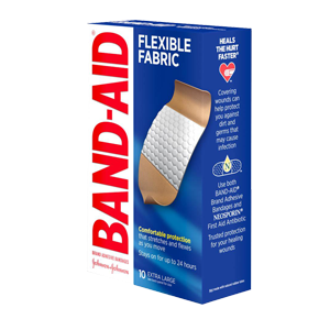 FLEXIBLE FABRIC ADHESIVE BANDAGE EXTRA LARGE 10 ct