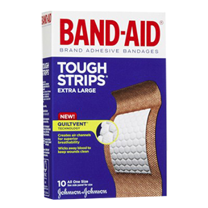 ADHESIVE BANDAGE TOUGH STRIPS EXTRA LARGE 10 ct