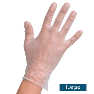 POWDER FREE VINYL GLOVES LARGE 100 ct