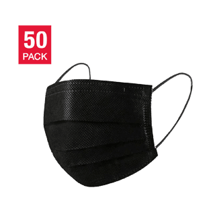 DISPOSABLE FACE MASK BLACK 50 ct