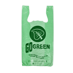 SHOPPING BAG GREEN BIODEGRADABLE 500 ct image