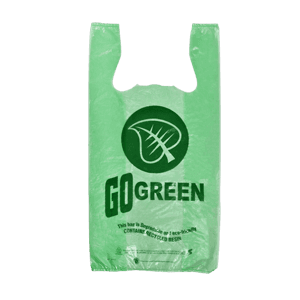 SHOPPING BAG GREEN BIODEGRADABLE 500 ct