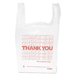 PLASTIC BAG THANK YOU WHITE 400 ct - Home & Kitchen