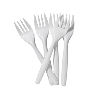 WHITE PLASTIC FORKS 24/24 ct