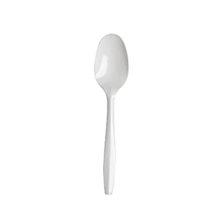 WHITE PLASTIC TEASPOON 48/51 ct