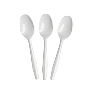 WHITE PLASTIC TEASPOONS 24/51 ct