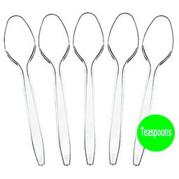 Dine Away - HEAVY DUTY CLEAR TEASPOONS 48/24ct - Home & Kitchen