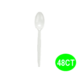 WHITE PLASTIC  TEA SPOONS 12/48 ct image