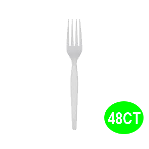 WHITE PLASTIC FORKS 12/48 ct