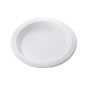 6" PLASTIC WHITE PLATE 8/100 ct