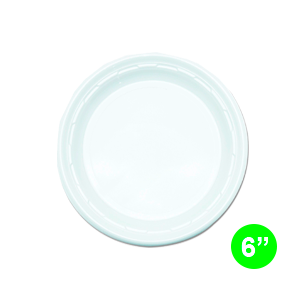 6" WHITE PLASTIC PLATE 60/20 ct