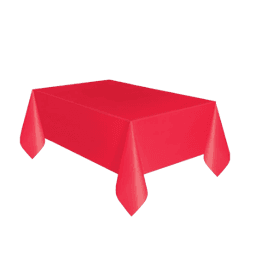 Party World - RED 54"X108" RECTANGULAR PLASTIC TABLE COVER - Home & Kitchen