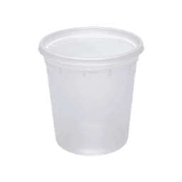 PLASTIC ROUND SOUP CONTAINER W/LID 32 oz 10/24 ct - Home & Kitchen