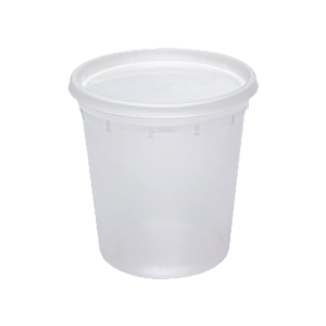 PLASTIC ROUND SOUP CONTAINER W/LID 32 oz 10/24 ct