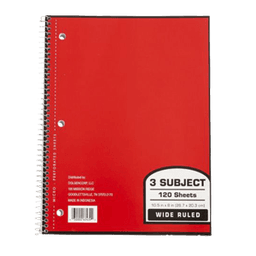 NOTEBOOK 3 SUBJECT 120 sheets - Tape/office/games