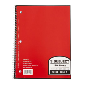 NOTEBOOK 3 SUBJECT 120 sheets