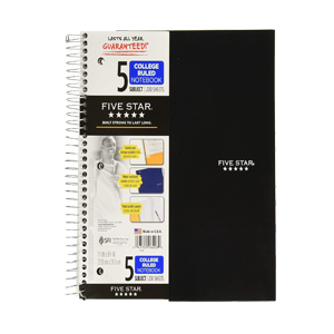 NOTEBOOK 5 SUBJECT  150 sheets