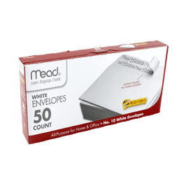 Mead - WHITE ENVELOPES LARGE 50 ct - Tape/office/games