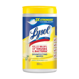 Lysol - DESINFECTING WIPES LEMON & LIME 6/80 CT CANISTER - Laundry & Cleaning