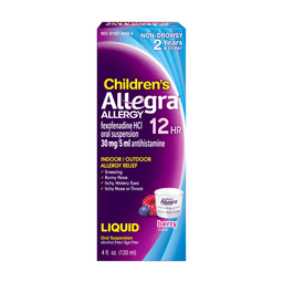 Allegra - CHILDREN ALLERGY RELIEF LIQUID DYE FREE BERRY 4 oz - Medicine