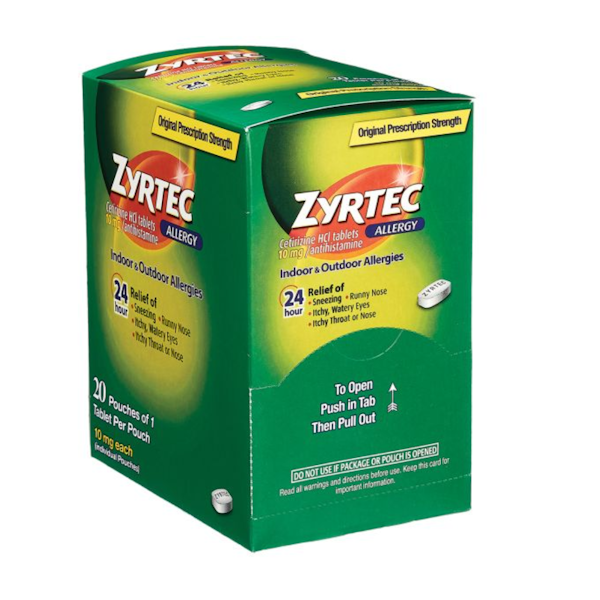 ALLERGY RELIEF CETIRIZINE TABLETS 20/1 ct