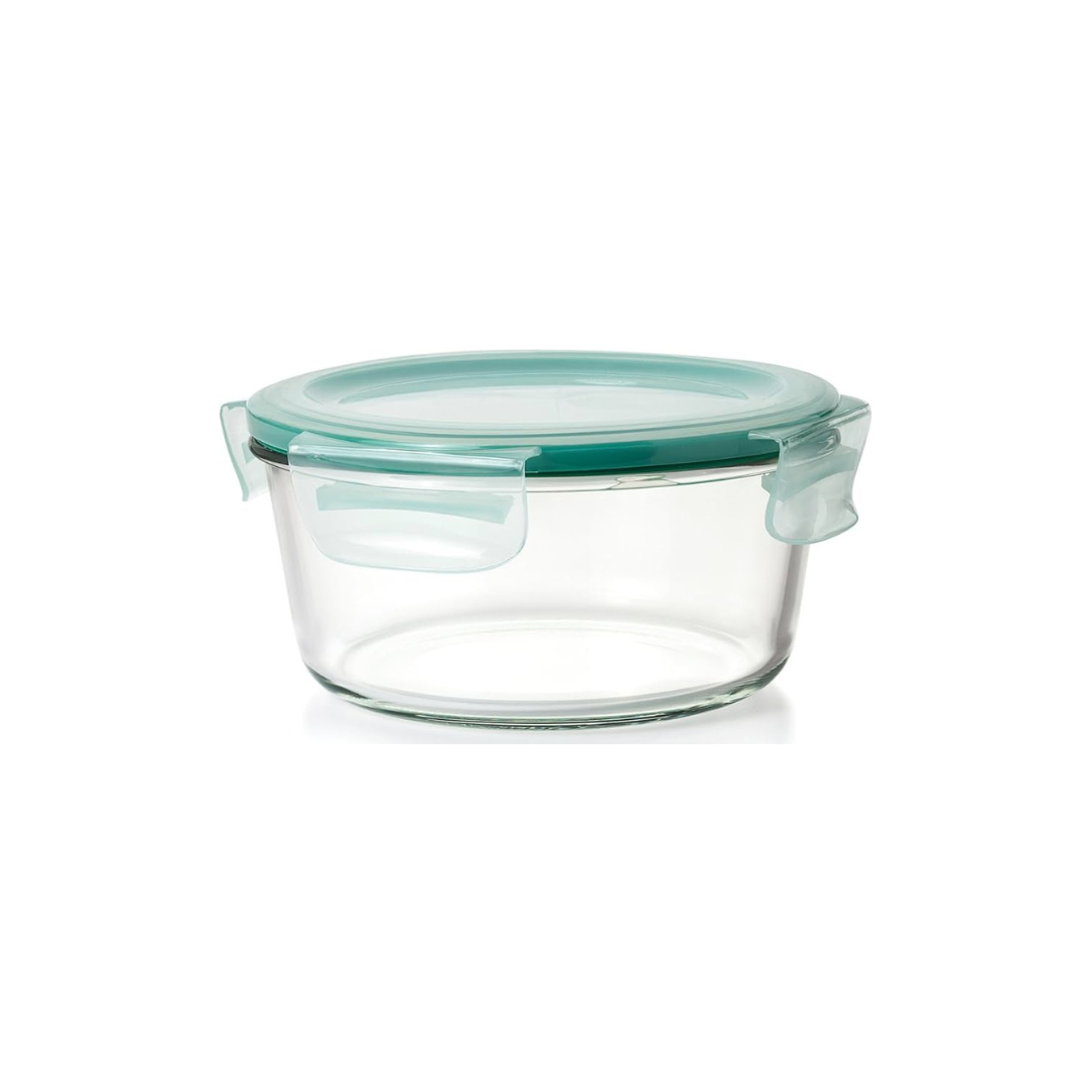 ROUND GLASS FOOD CONTAINER W/LID 32.1 OZ