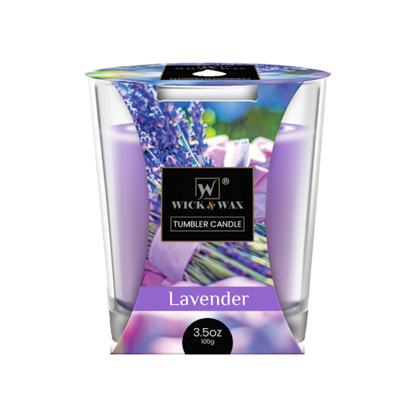 SCENTED CANDLE TUMBLER LAVENDER 12/3.5 OZ