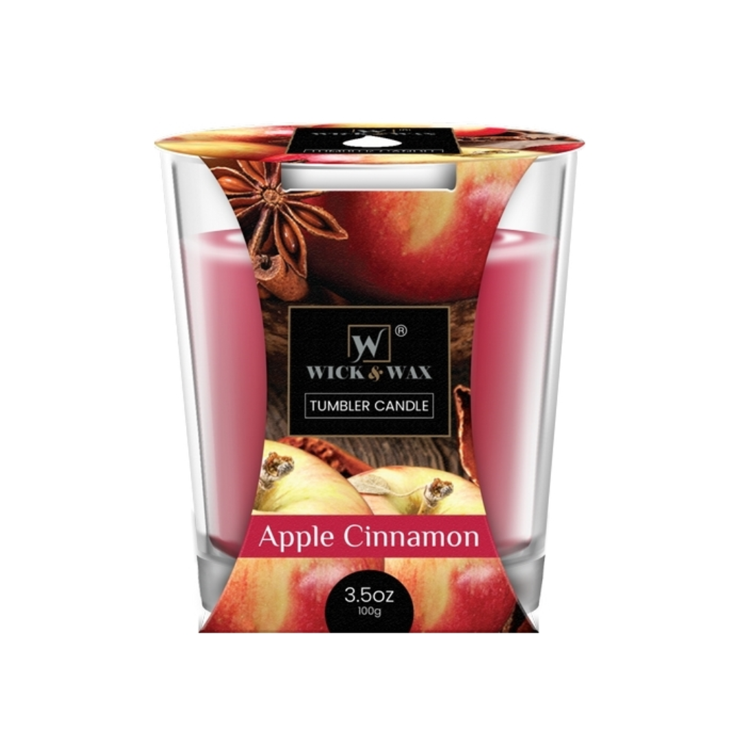 SCENTED CANDLE APPLE CINNAMON 12/3 OZ