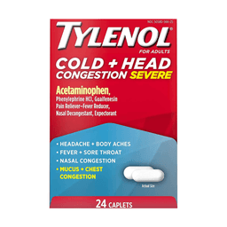 Tylenol - COLD + HEAD CONGESTION SEVERE CAPLETS 24 CT - Medicine