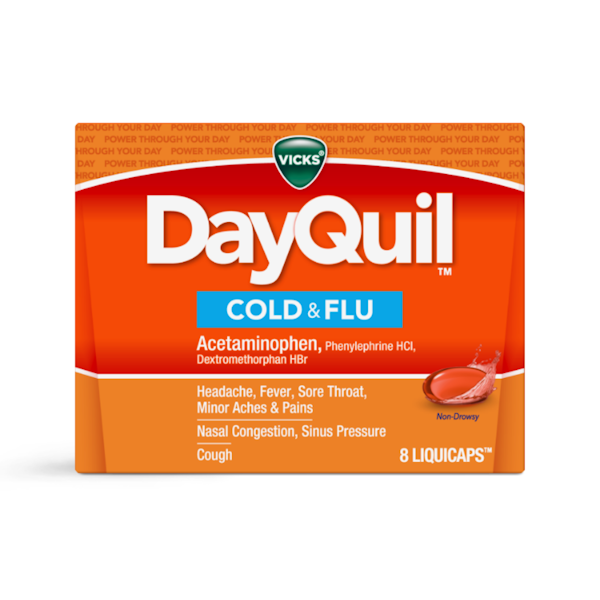 DAYQUIL COLD & FLU LIQUIDCAPS 8 ct
