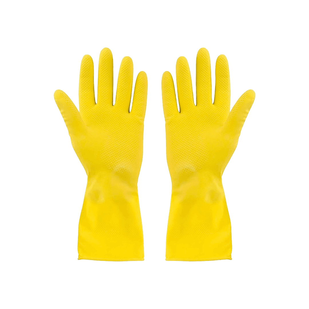 YELLOW LATEX GLOVES MEDIUM