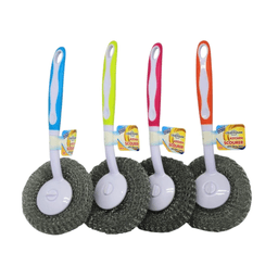 Clean House - METAL MESH KITCHEN SCOURER WITH HANDLE - Home & Kitchen