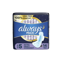 Always - MAXI OVERNIGHT SIZE #5 EXTRA HEAVY W/WINGS 3/14CT - Body Care