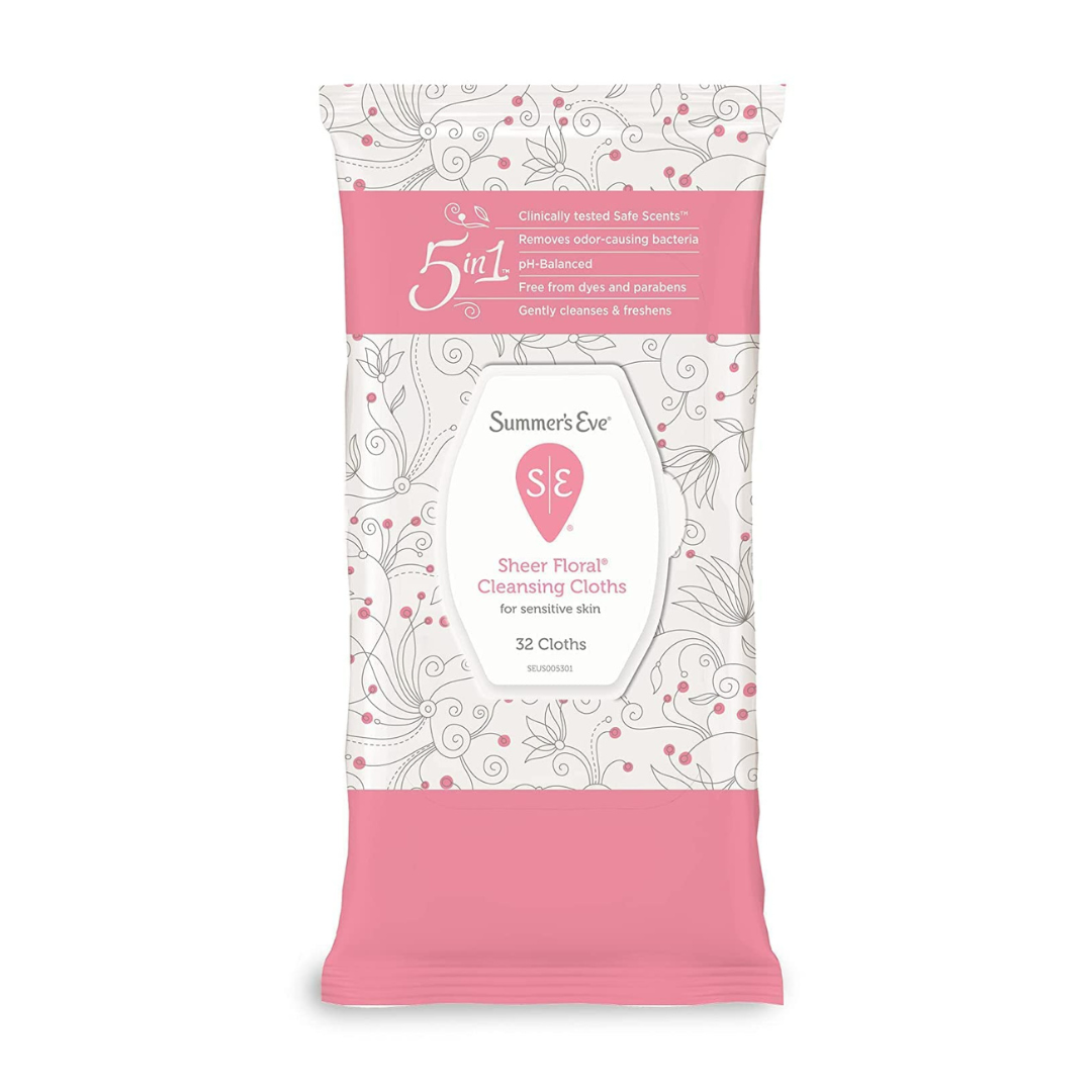 SHEER FLORAL CLEANSING CLOTHS 32 CT