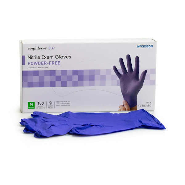 NITRILE EXAM GLOVES MEDIUM 10/100 ct